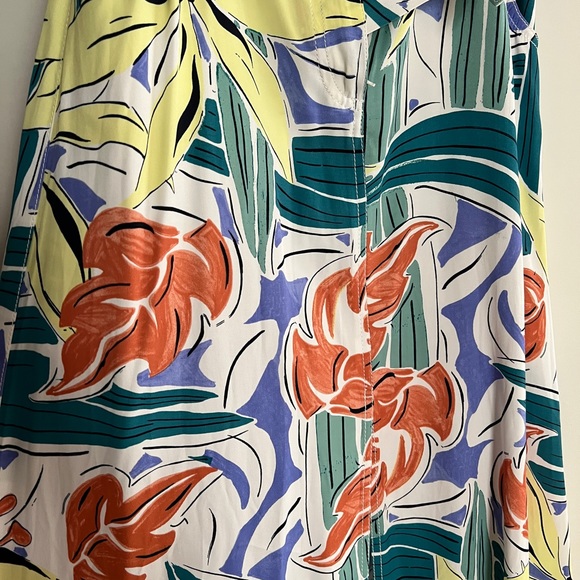& Other Stories Front Slit A-line Tropical Print Midi Skirt - Picture 5 of 9